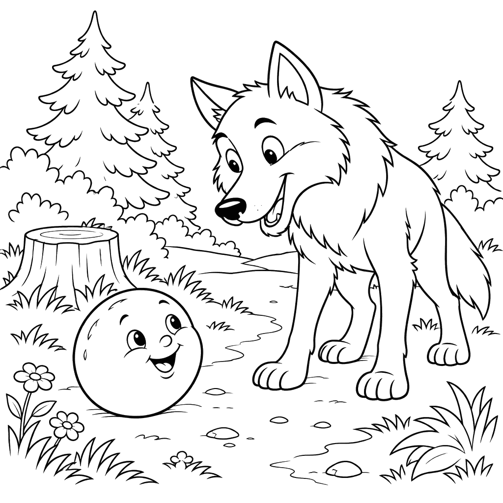 Kolobok and the Wolf