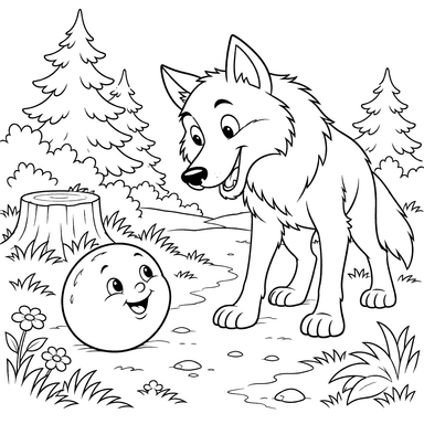 Kolobok and the Wolf