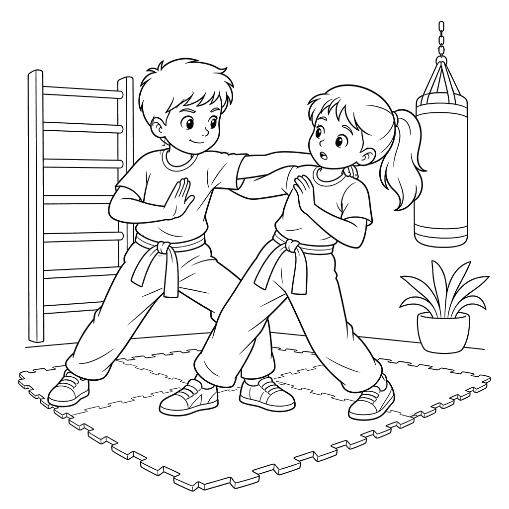 Krav Maga Coloring Page for Kids
