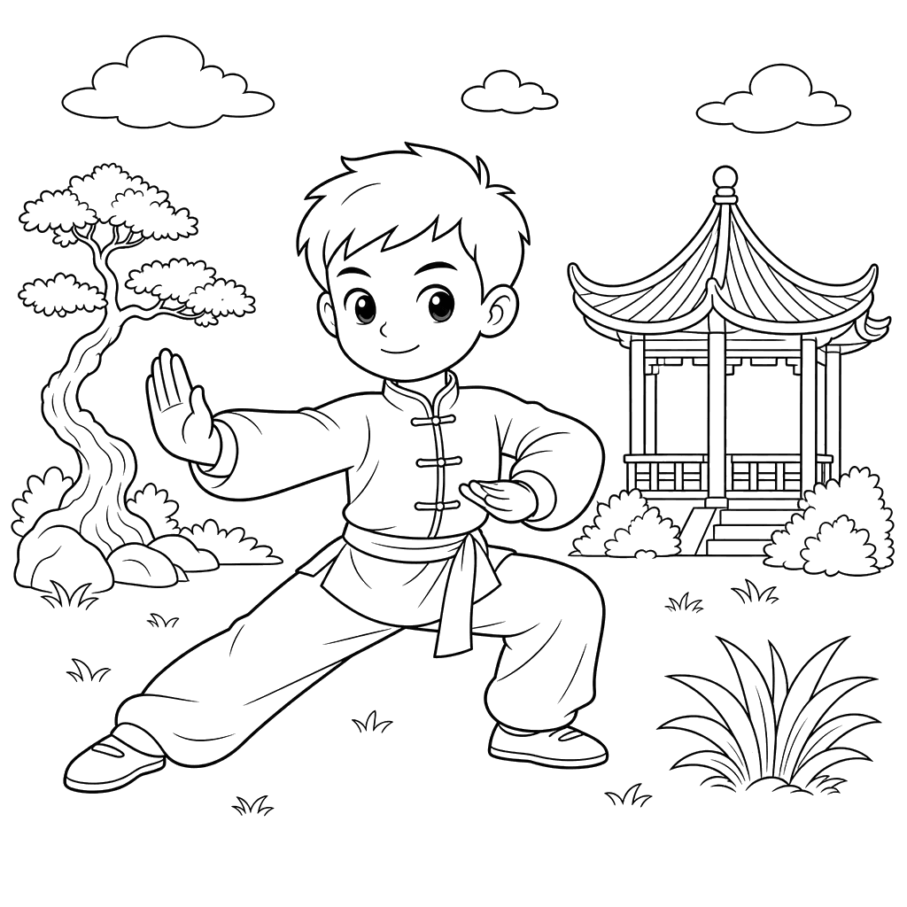 Wushu Coloring Page