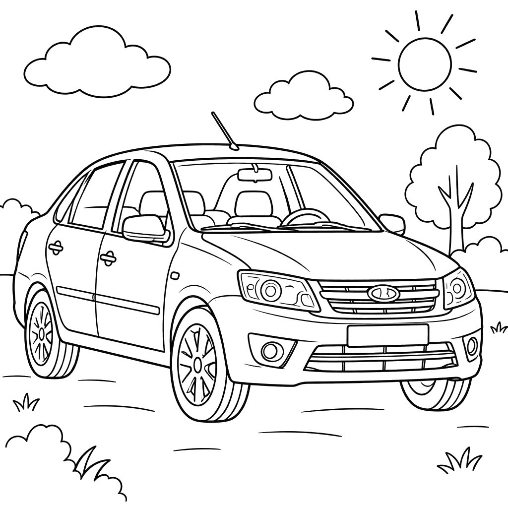 Lada Granta Since 2011 Coloring Page