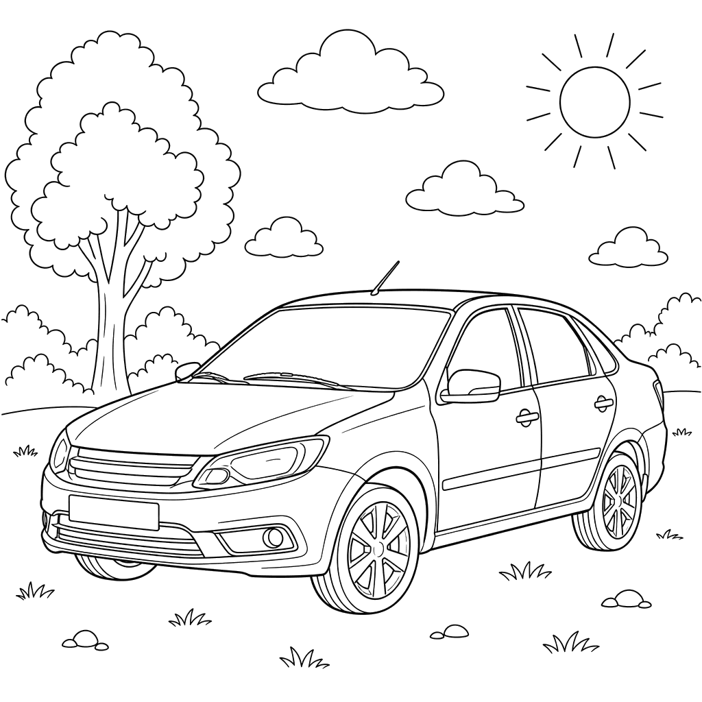 LADA Granta Coloring Page