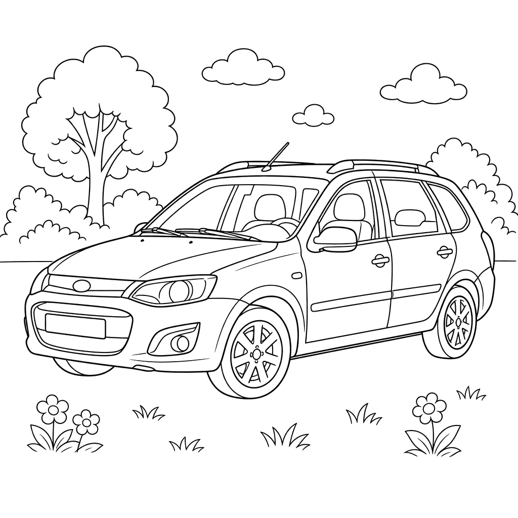 LADA Kalina 2 Coloring Page