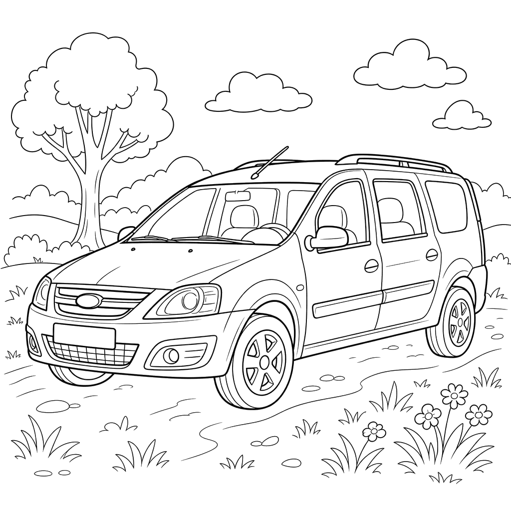 LADA Largus Coloring Page