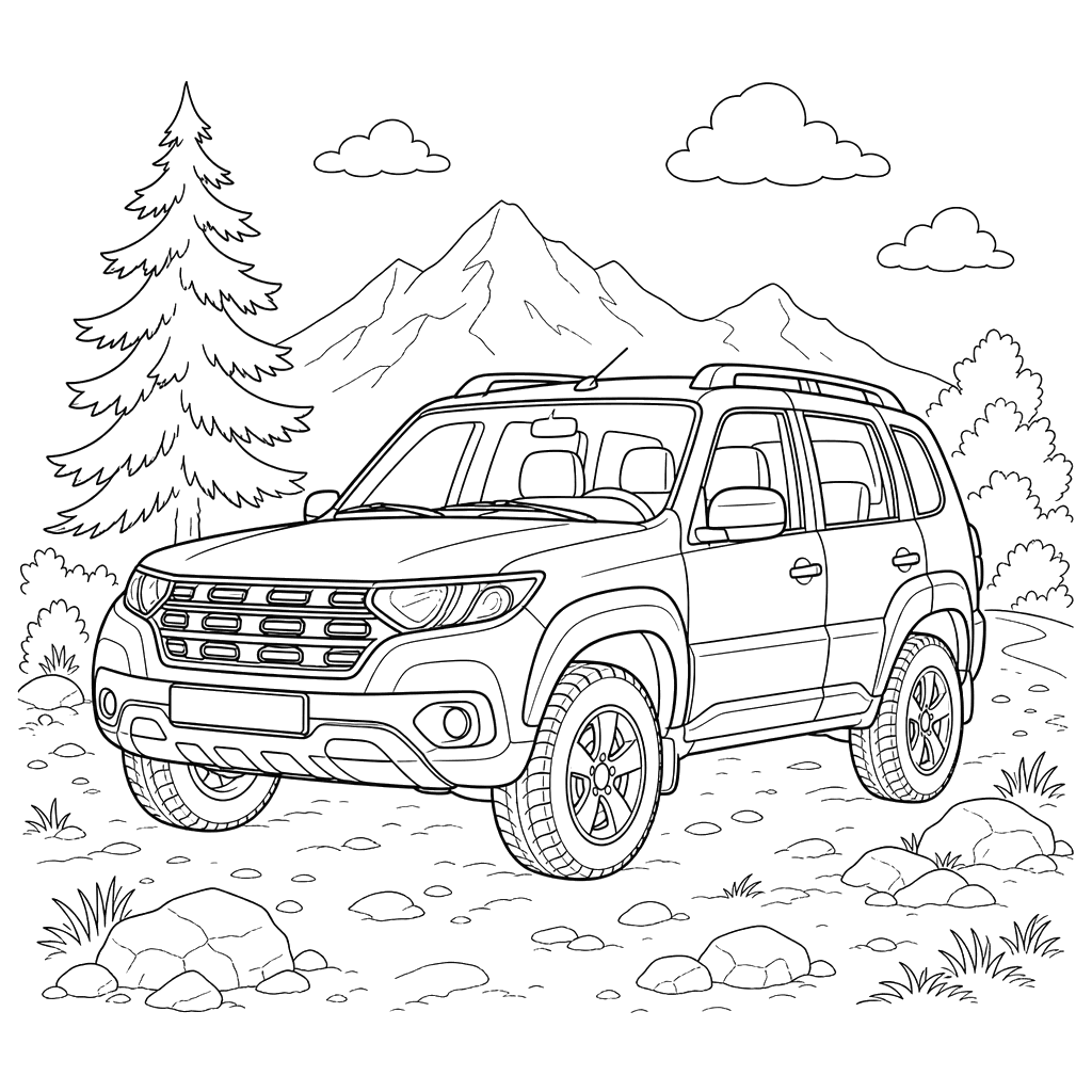 LADA Niva Travel SUV Coloring Page