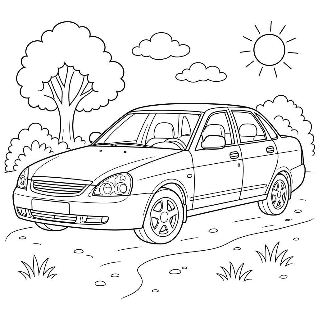LADA Priora Coloring Page