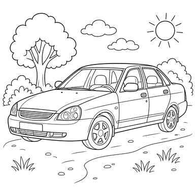 LADA Priora Coloring Page