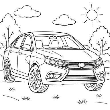 Lada Vesta Since 2015 Coloring Page