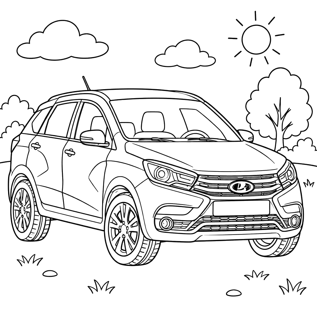 Lada XRAY 2015–2022 Coloring Page