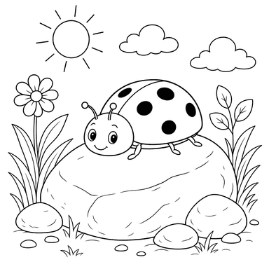 Ladybug on a Warm Stone