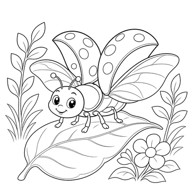 Ladybug Spreading Wings