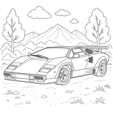 Lamborghini Countach Coloring Page