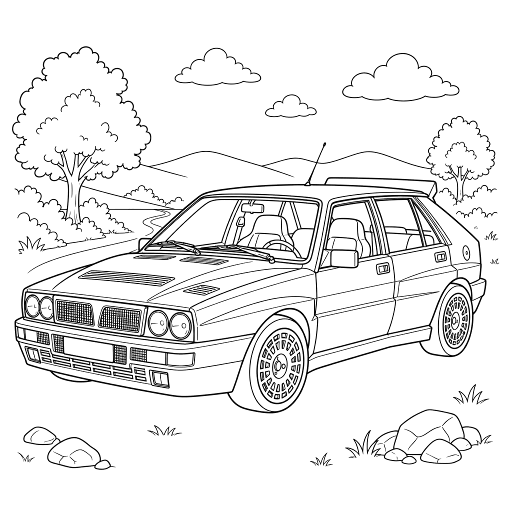 Lancia Delta Integrale Coloring Page