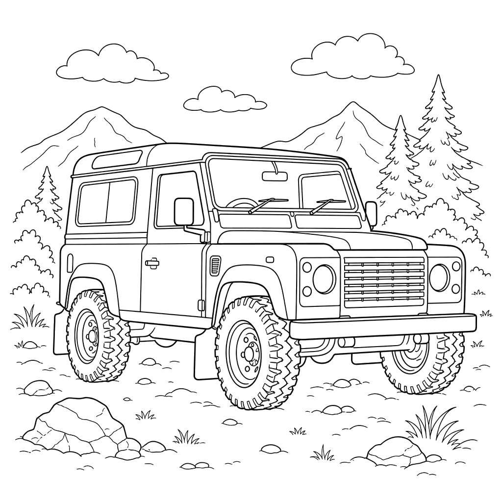 Land Rover Defender Coloring Page