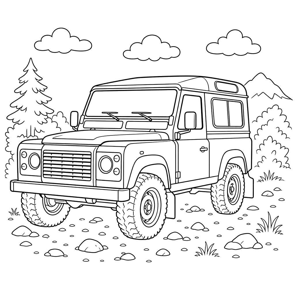 Land Rover Defender Coloring Page