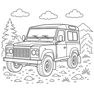 Land Rover Defender Coloring Page