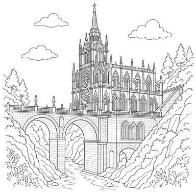 Las Lajas Sanctuary Coloring Page