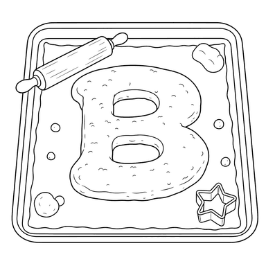 Letter B Cookie Dough Coloring Page