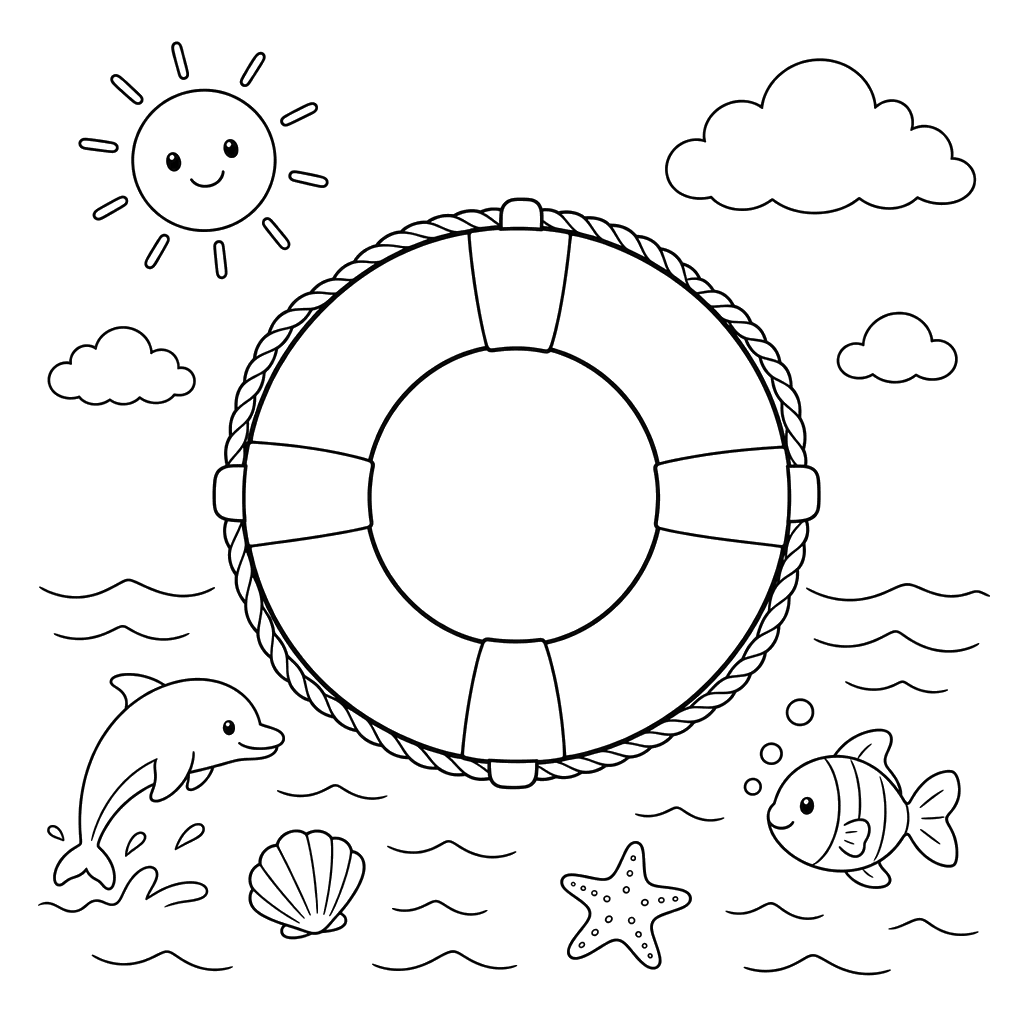 Letter O Lifebuoy Coloring Page