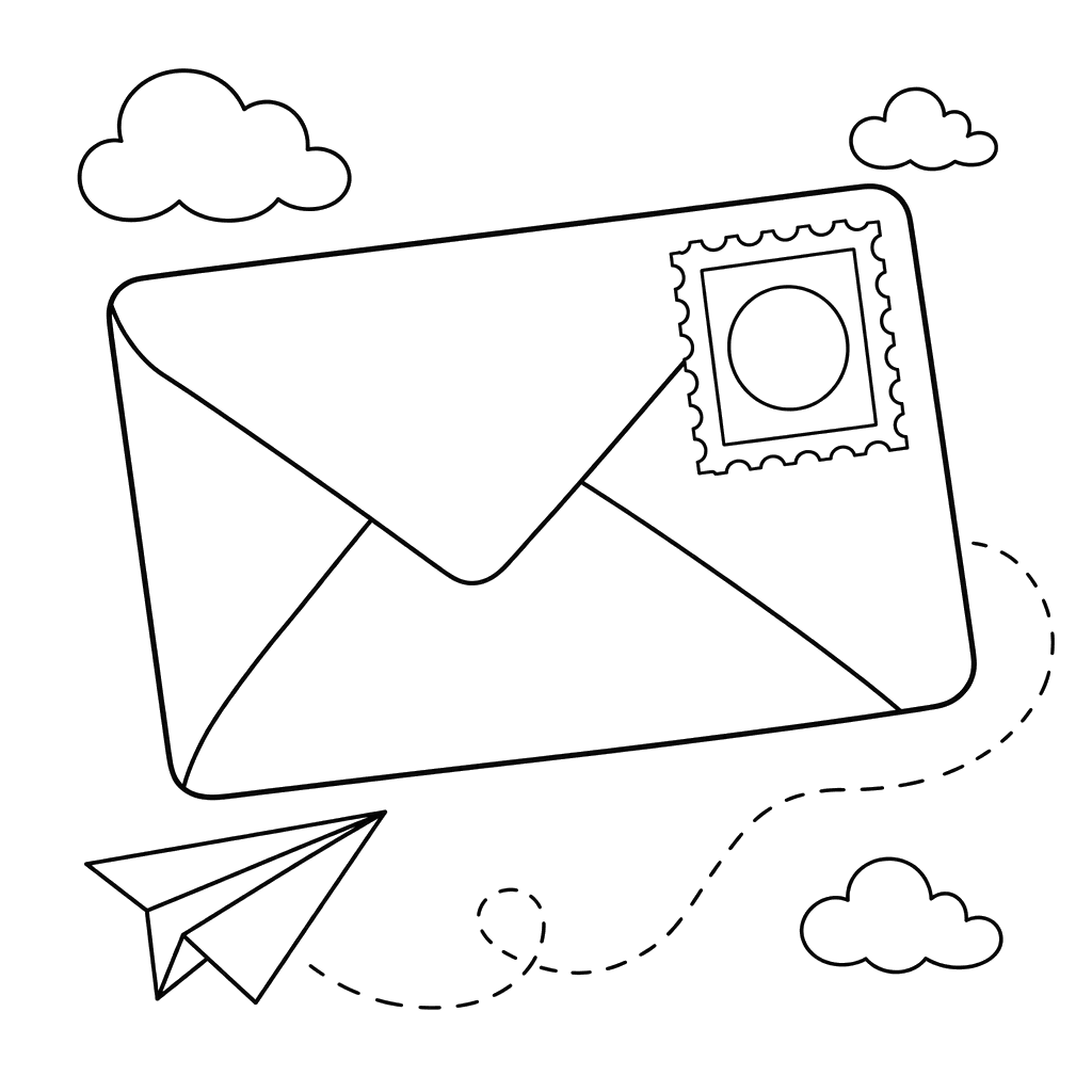 Letter P on Stamp Coloring Page