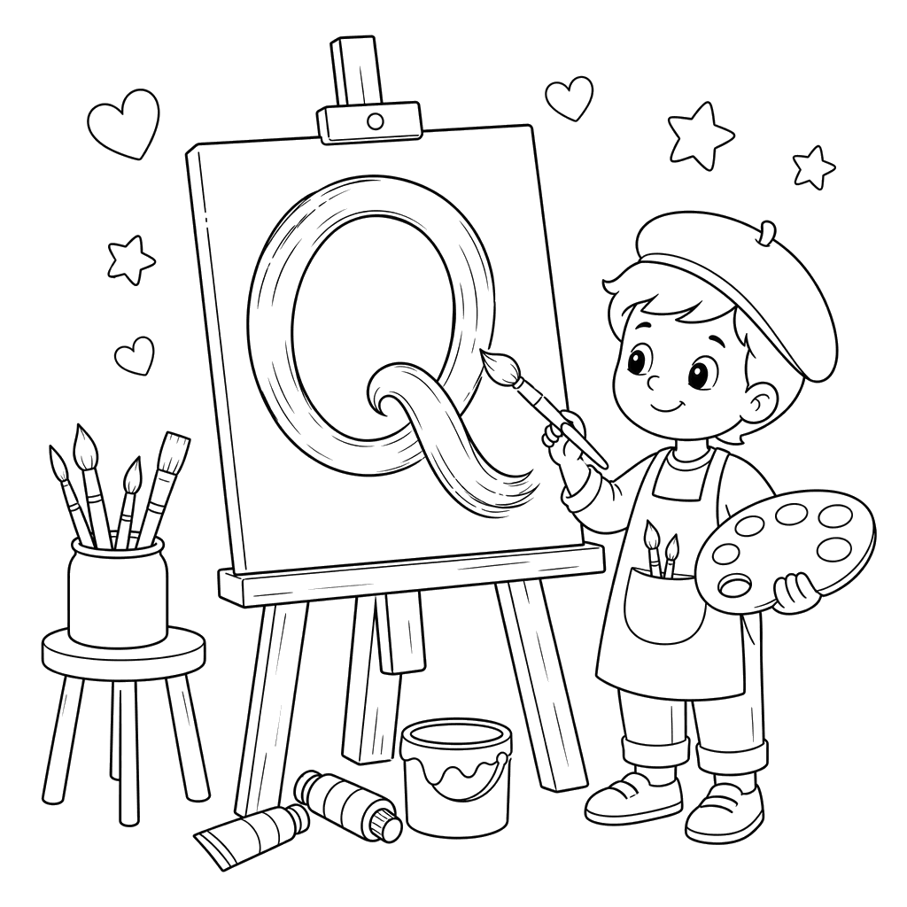 Letter Q Canvas Painting