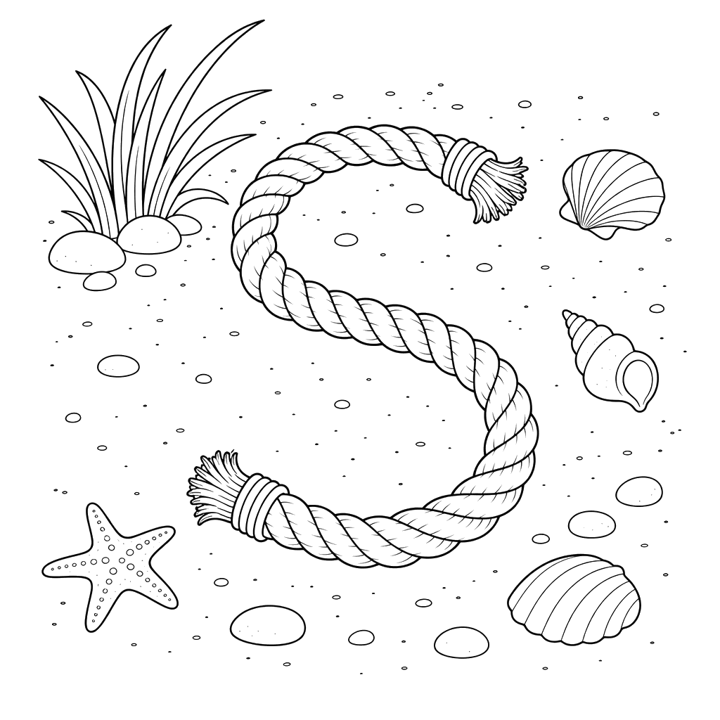 Letter S Rope Coloring Page