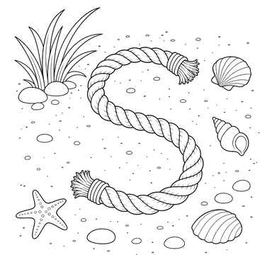 Letter S Rope Coloring Page