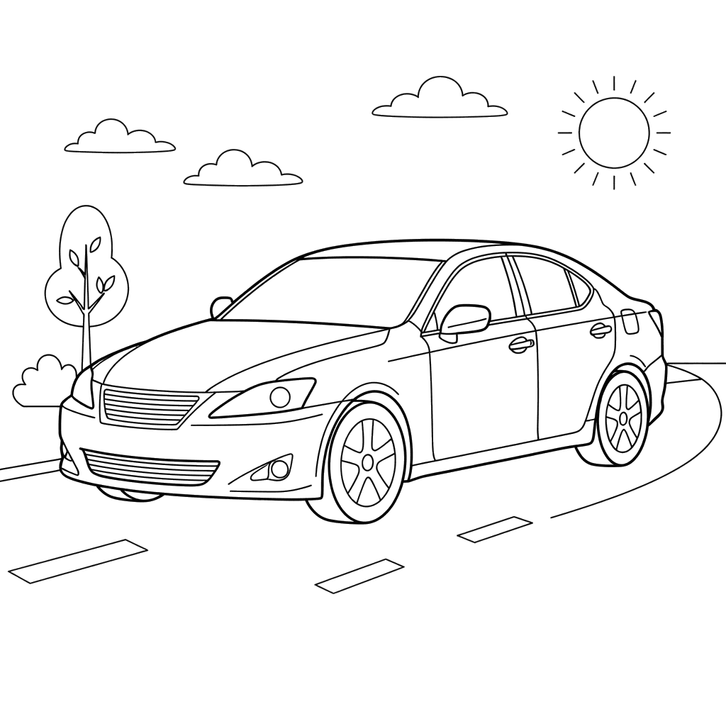 Lexus IS Coloring Page for Kids