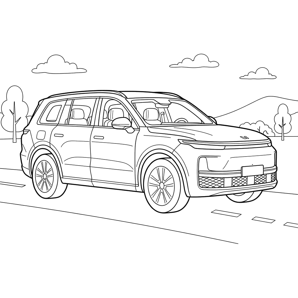 Li Auto L9 SUV Coloring Page