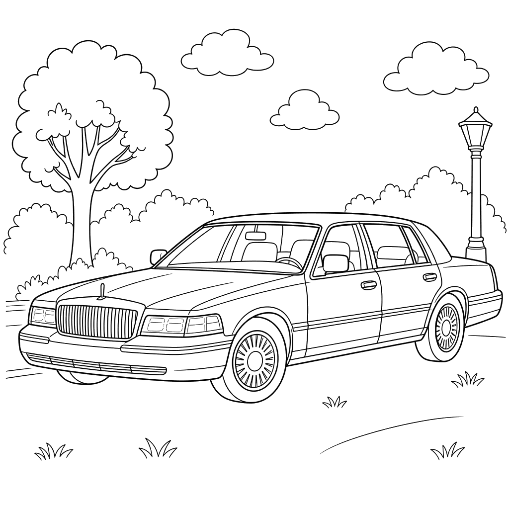 Lincoln Town Car Coloring Page