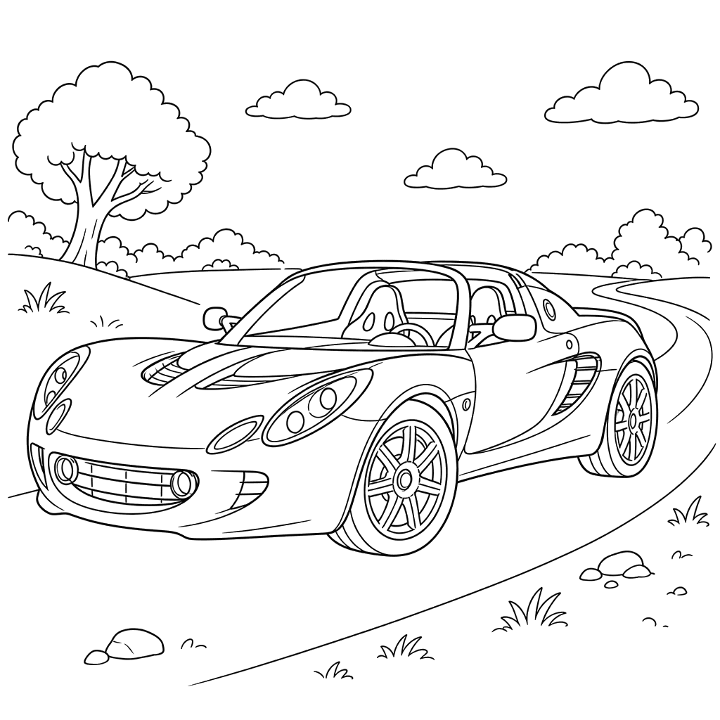 Lotus Elise Sports Car Coloring Page