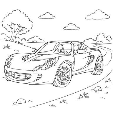 Lotus Elise Sports Car Coloring Page