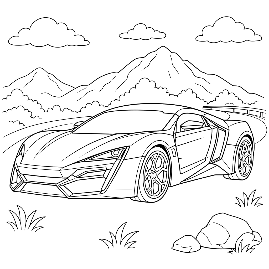 W Motors Lykan Hypersport Coloring Page
