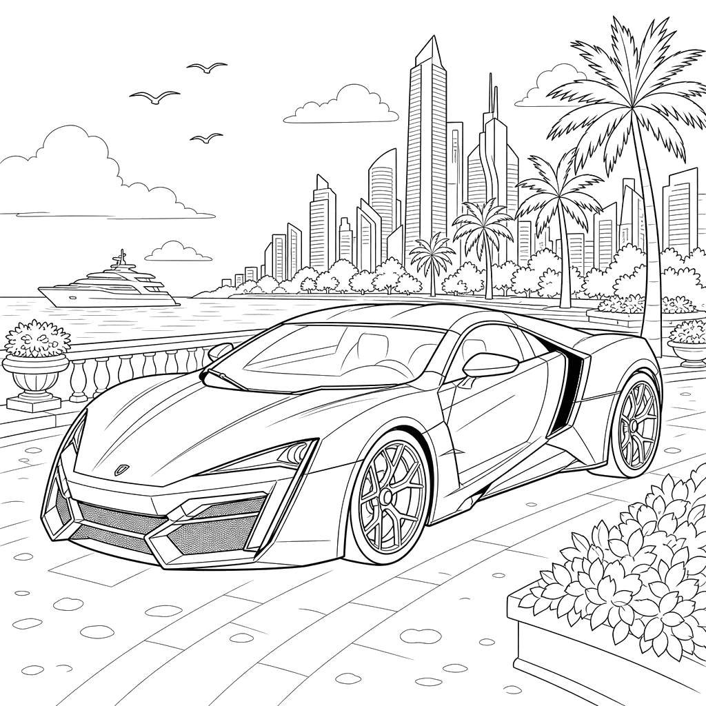 W Motors Lykan Hypersport Coloring Page