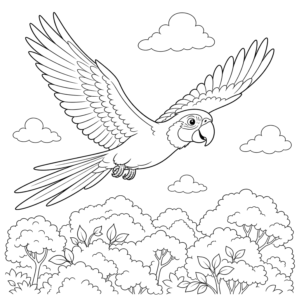 Flying Macaw Parrot