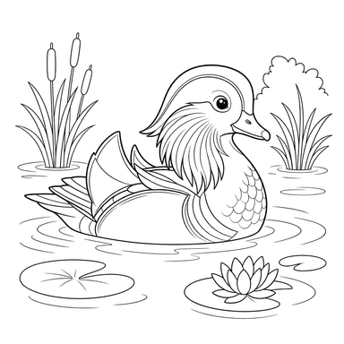 Mandarin Duck Coloring Page