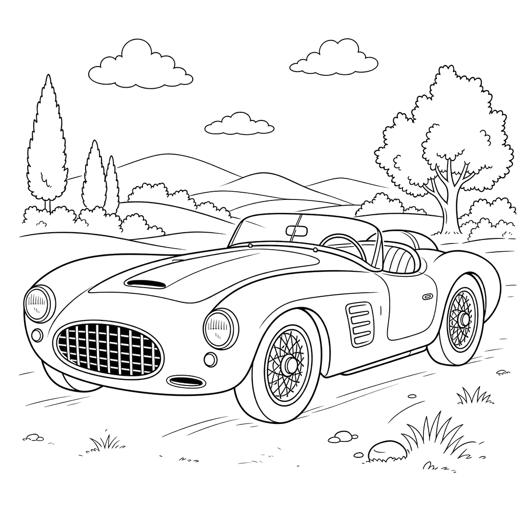 Maserati A6GCS Coloring Page