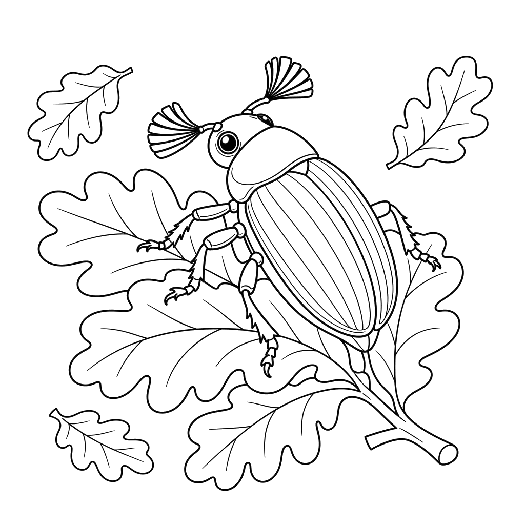 May Beetle Coloring Page
