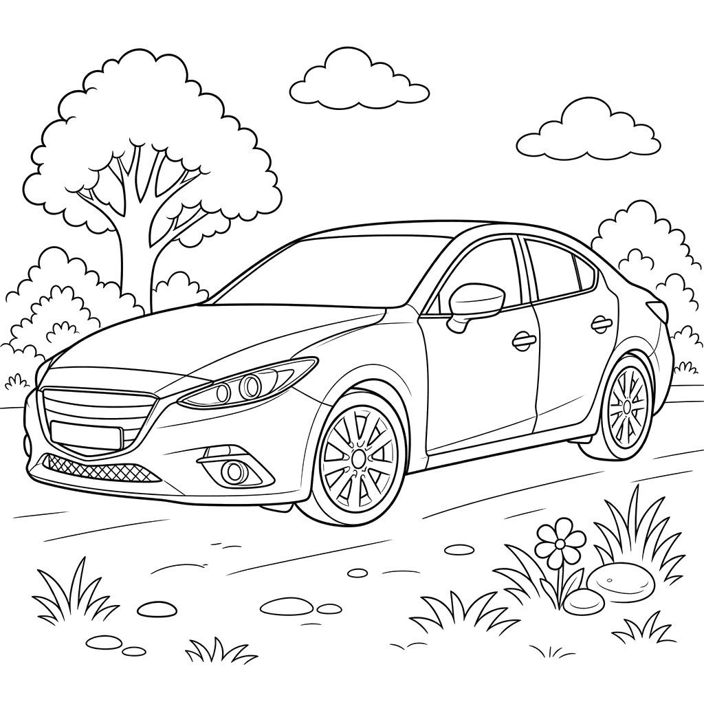 Mazda 3 Coloring Page