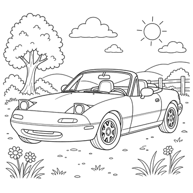 Mazda MX-5 Miata Coloring Page