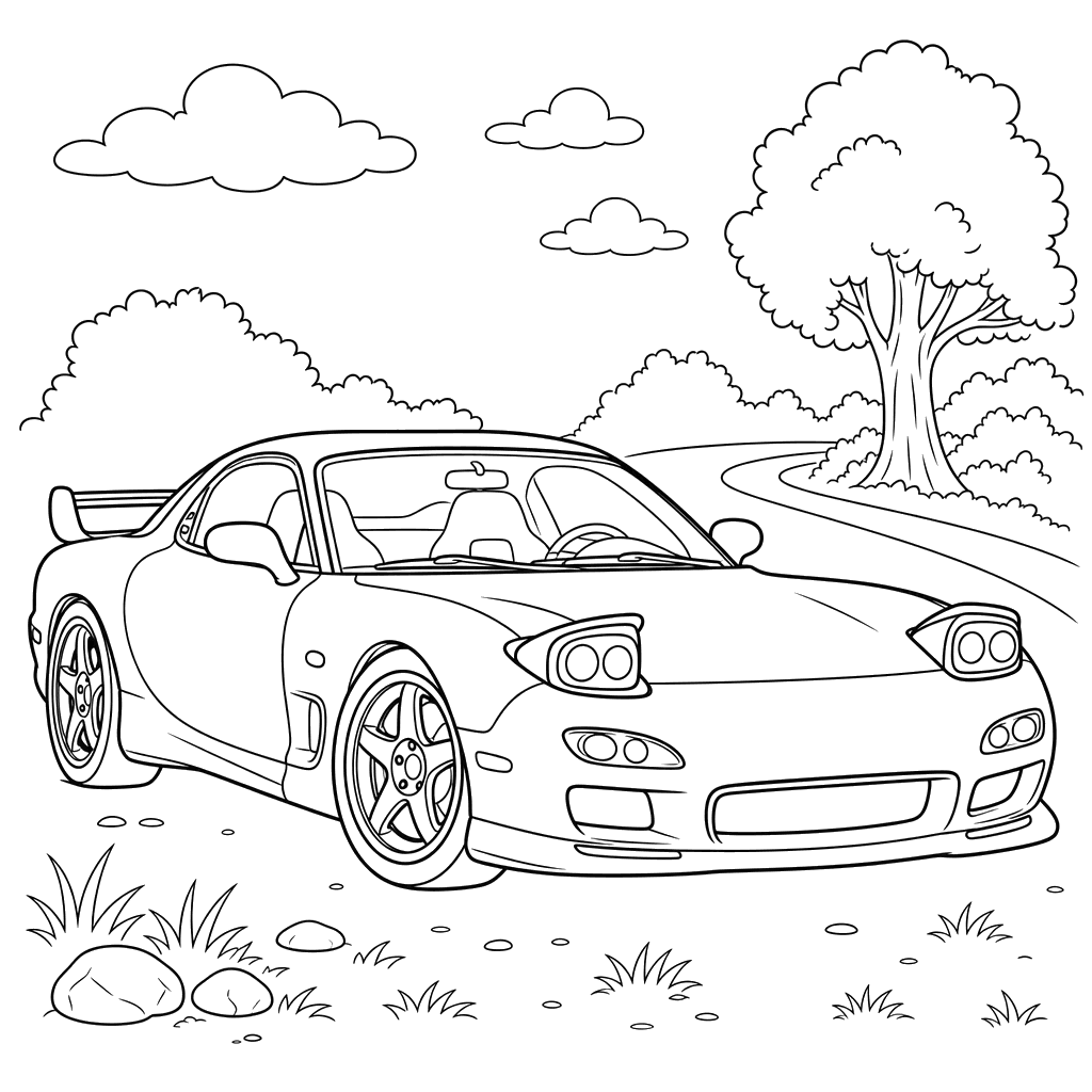Mazda RX-7 Coloring Page