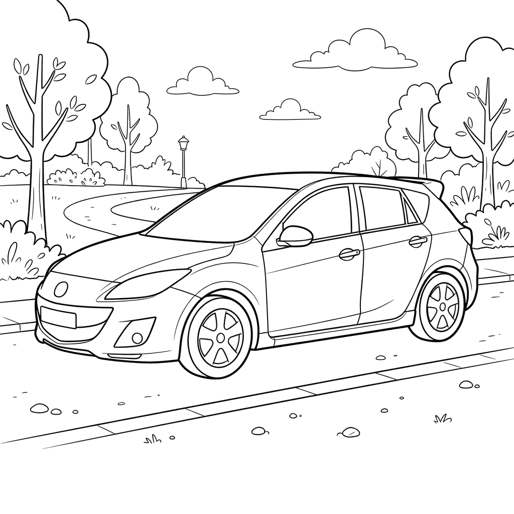 Mazda3 Car Coloring Page