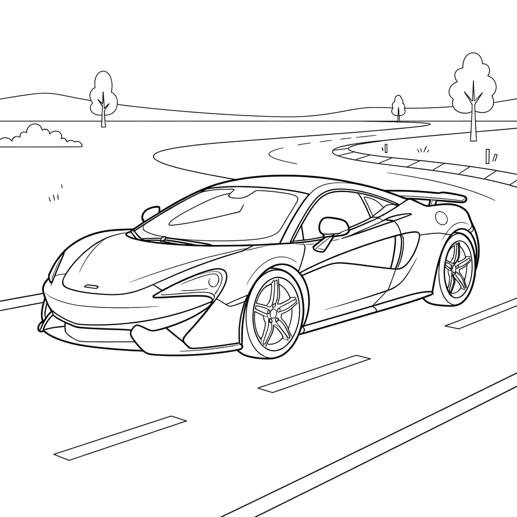McLaren 570S (2015) Sports Car Coloring Page