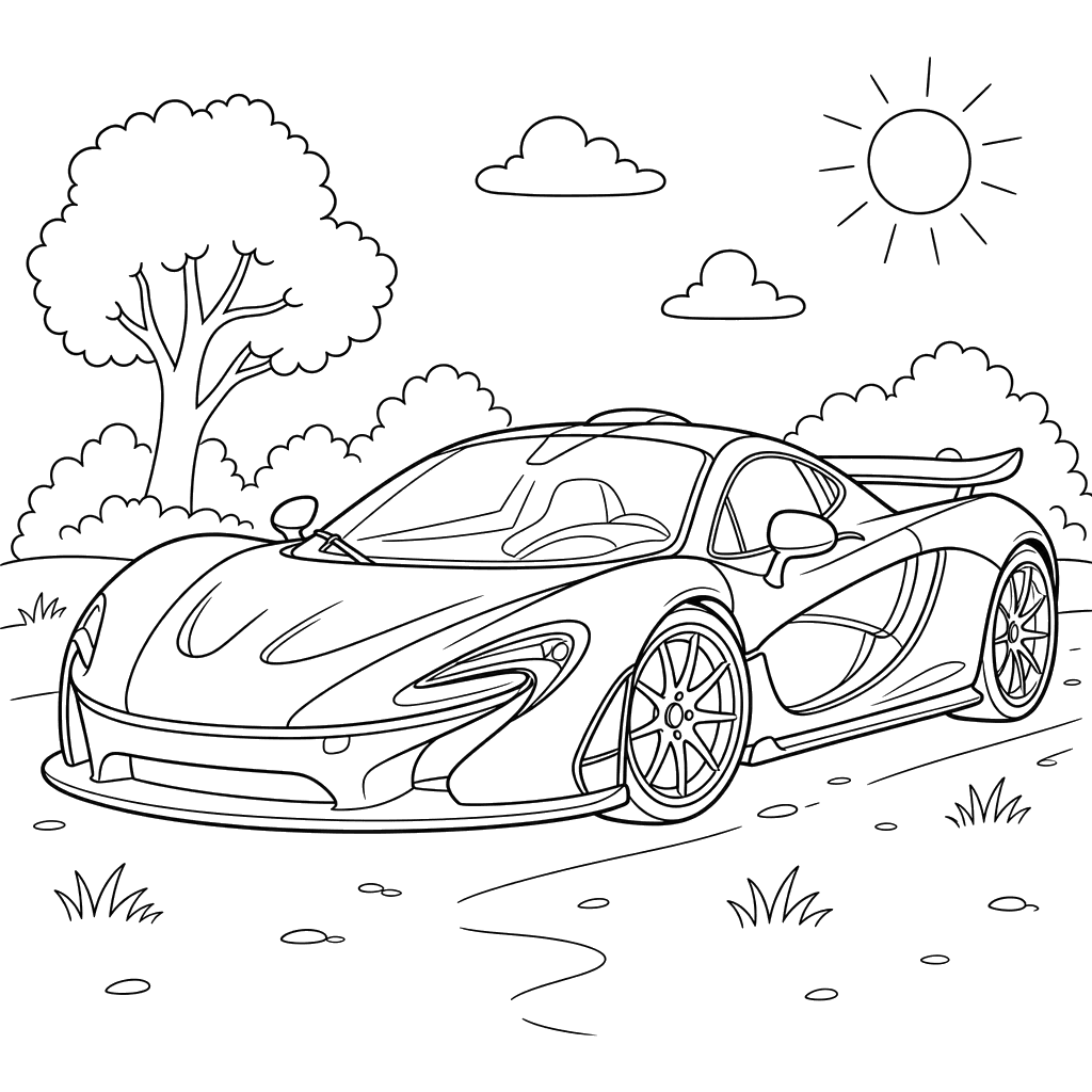 McLaren P1 Supercar Coloring Page