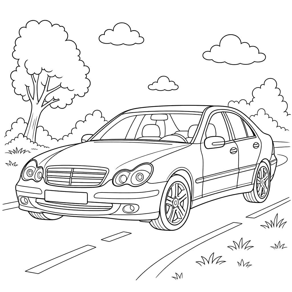 Mercedes-Benz C-Class Coloring Page
