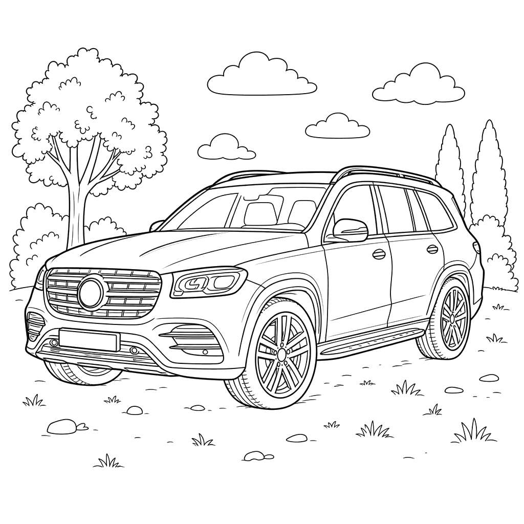 Mercedes-Benz GLS Coloring Page