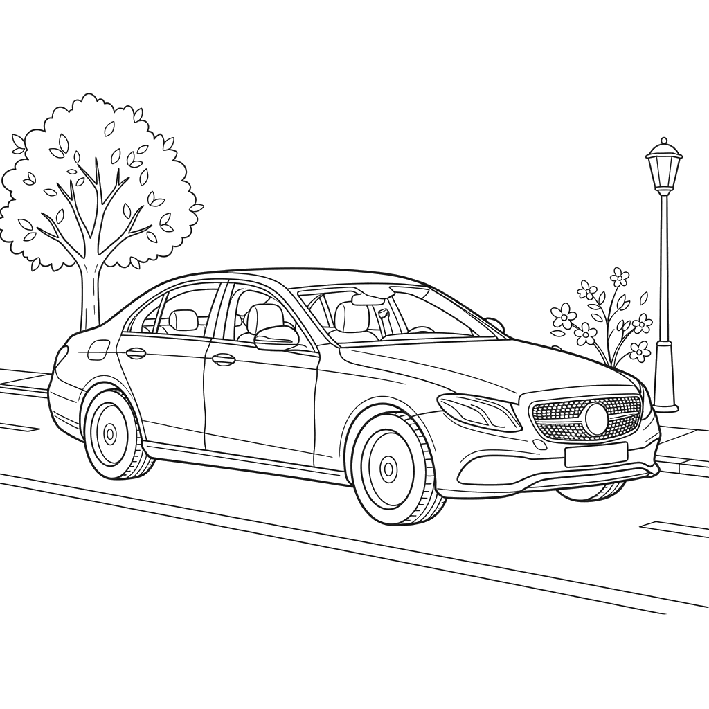 Mercedes-Benz E-Class Coloring Page
