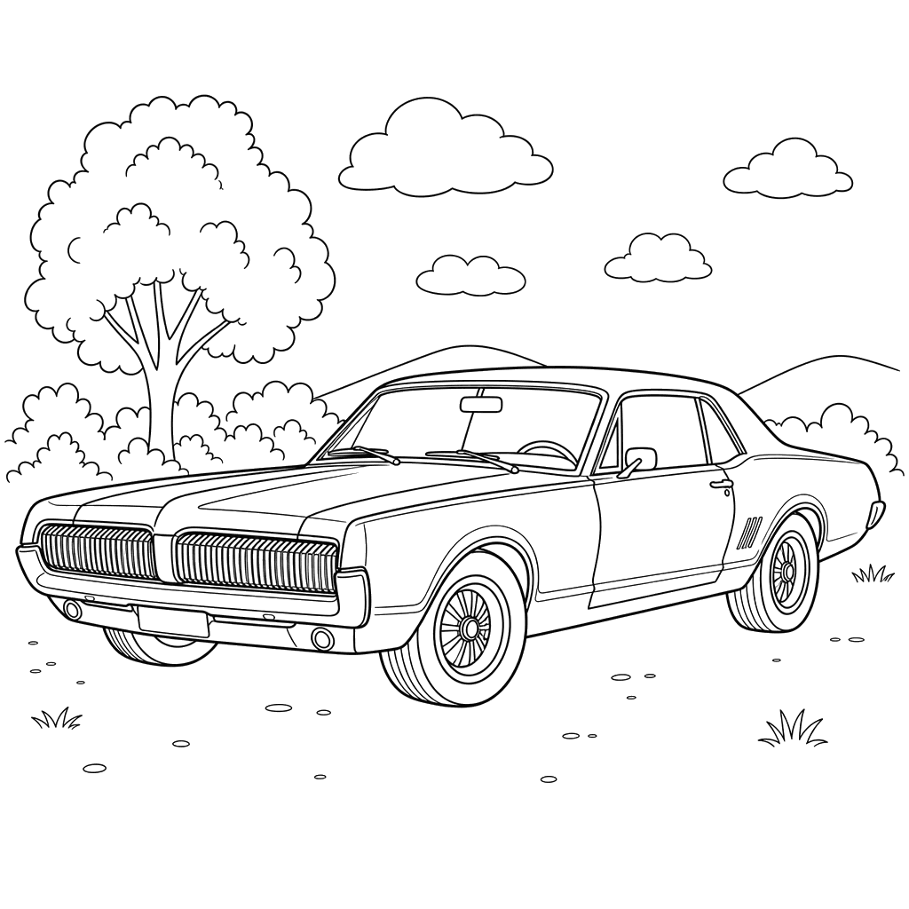 Mercury Cougar Coloring Page