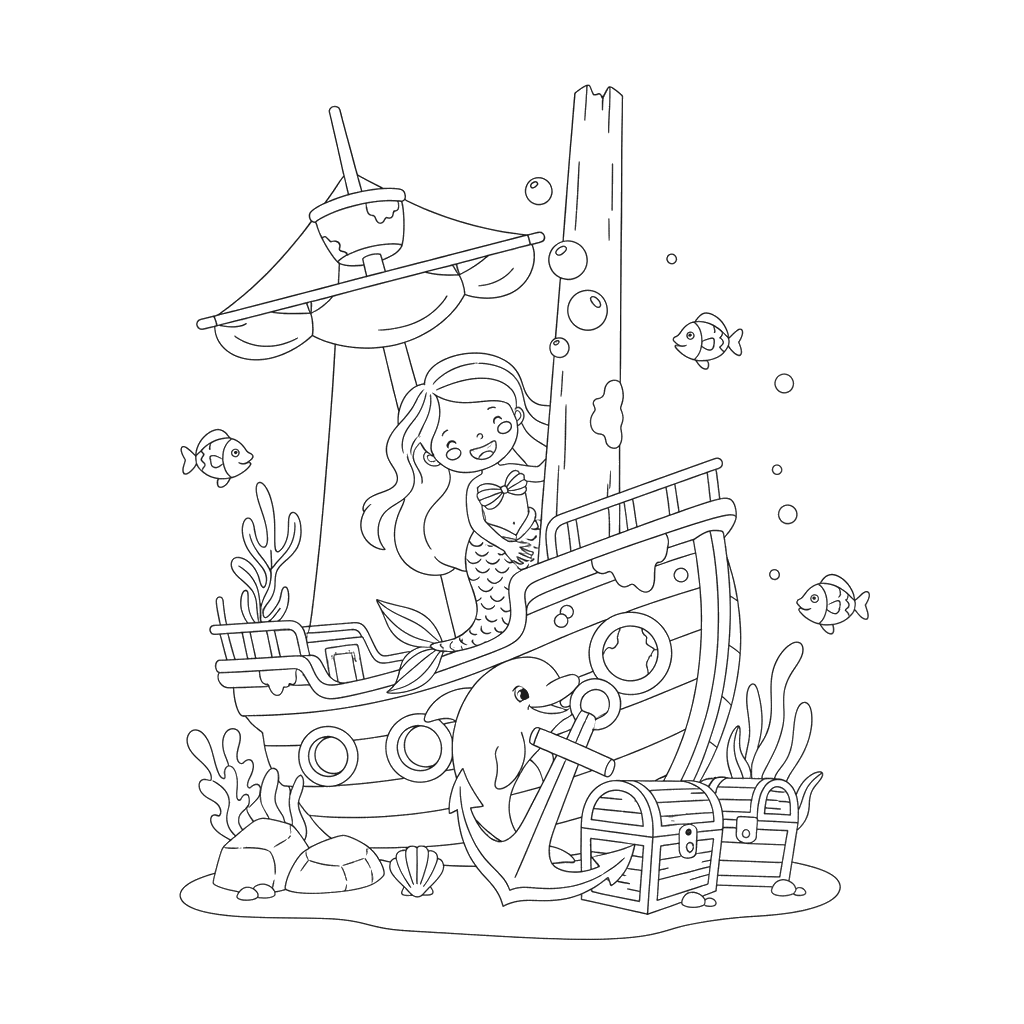 Mermaid Playing Hide-and-Seek