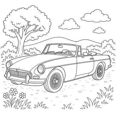 MG MGB Roadster Coloring Page
